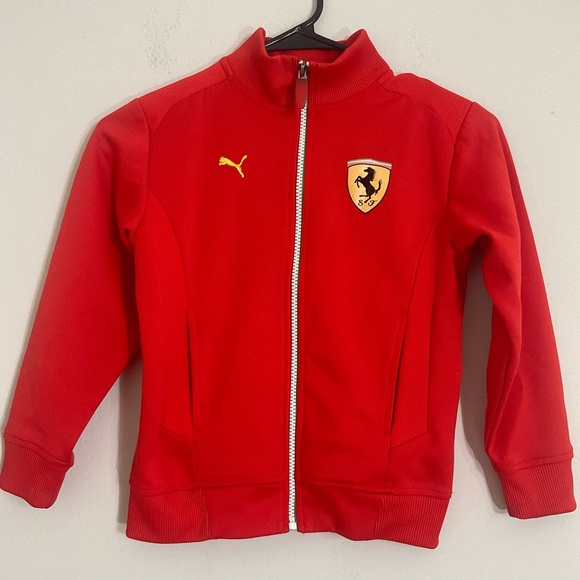 Vintage puma Ferrari track Jacket Red Boys Size 6 Logo Ferrari On Front/back - Picture 7 of 12